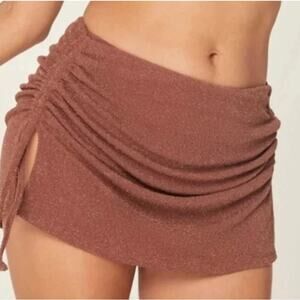 Andie Swim The Waikiki Skirt Coverup Mocha Brown Sparkle Size Medium NWT